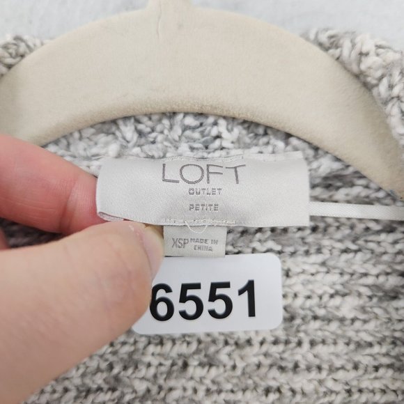 Ann Taylor LOFT Sweater Womens Extra Small Petite Gray Knit Sleeveless Cardigan - Picture 9 of 9